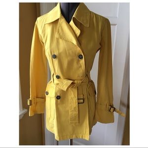 Yellow cotton trench coat rain coat look